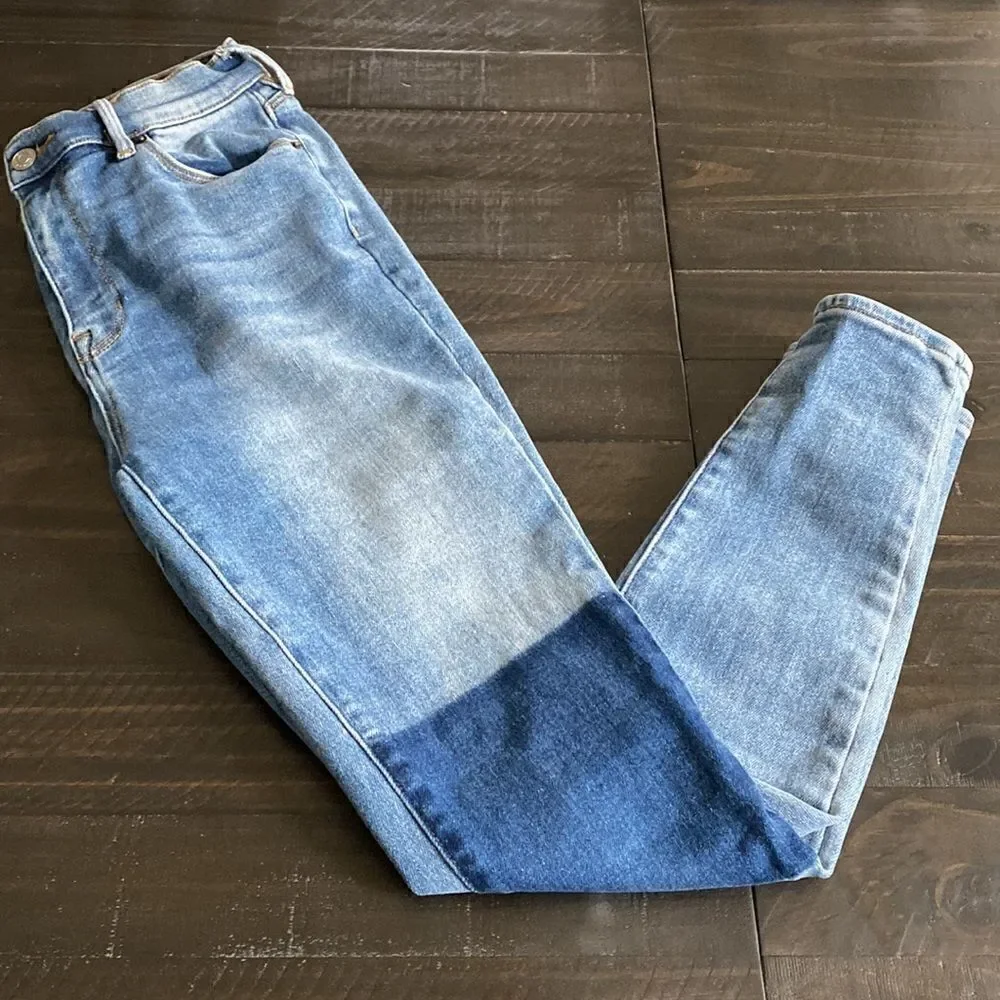 PacSun High Rise Jeggings Knee Panel Patch 27 Skinny Denim Jeans